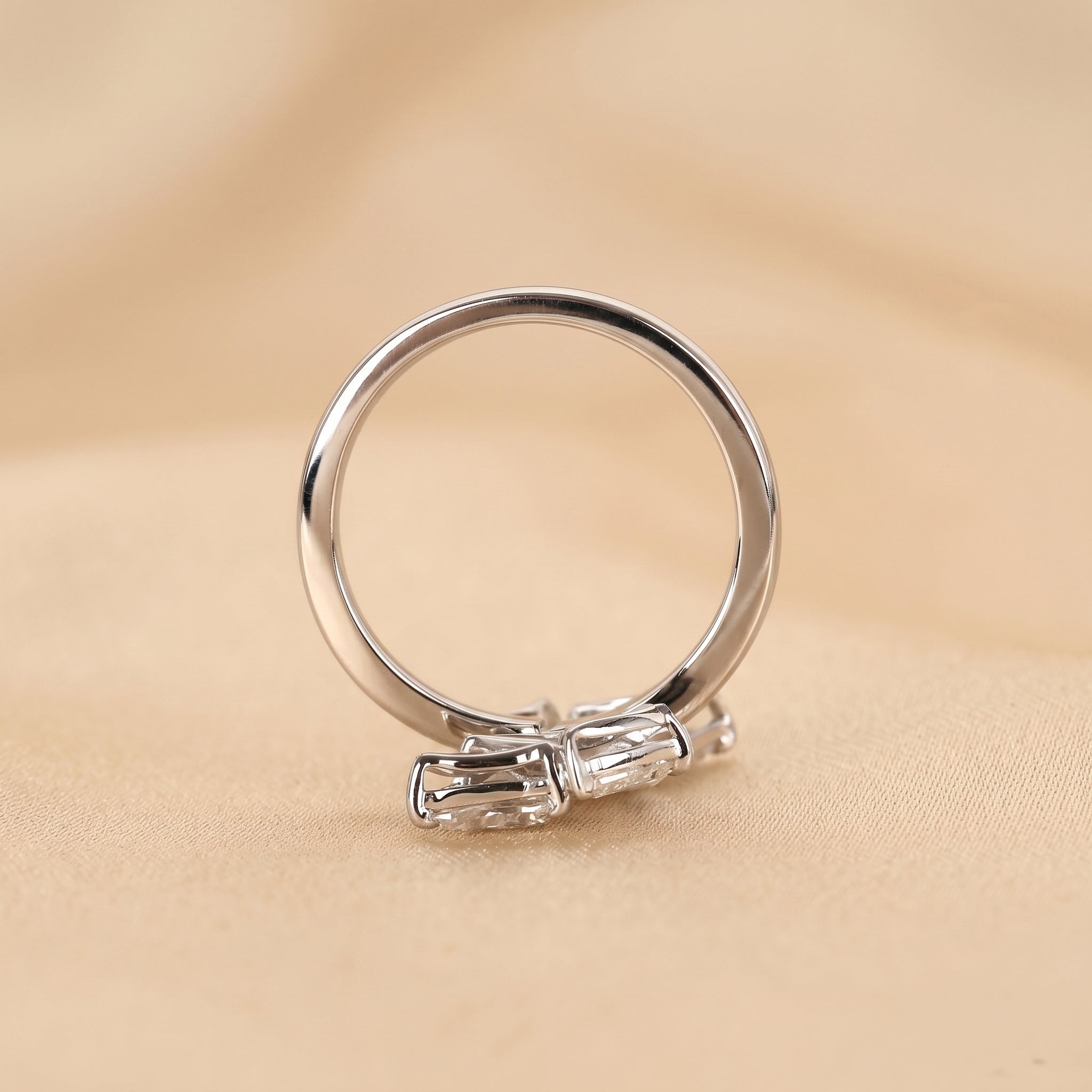 Nature-Inspired Pear Lab Grown Diamond Bypass Ring in 10K White Gold 2 CTW