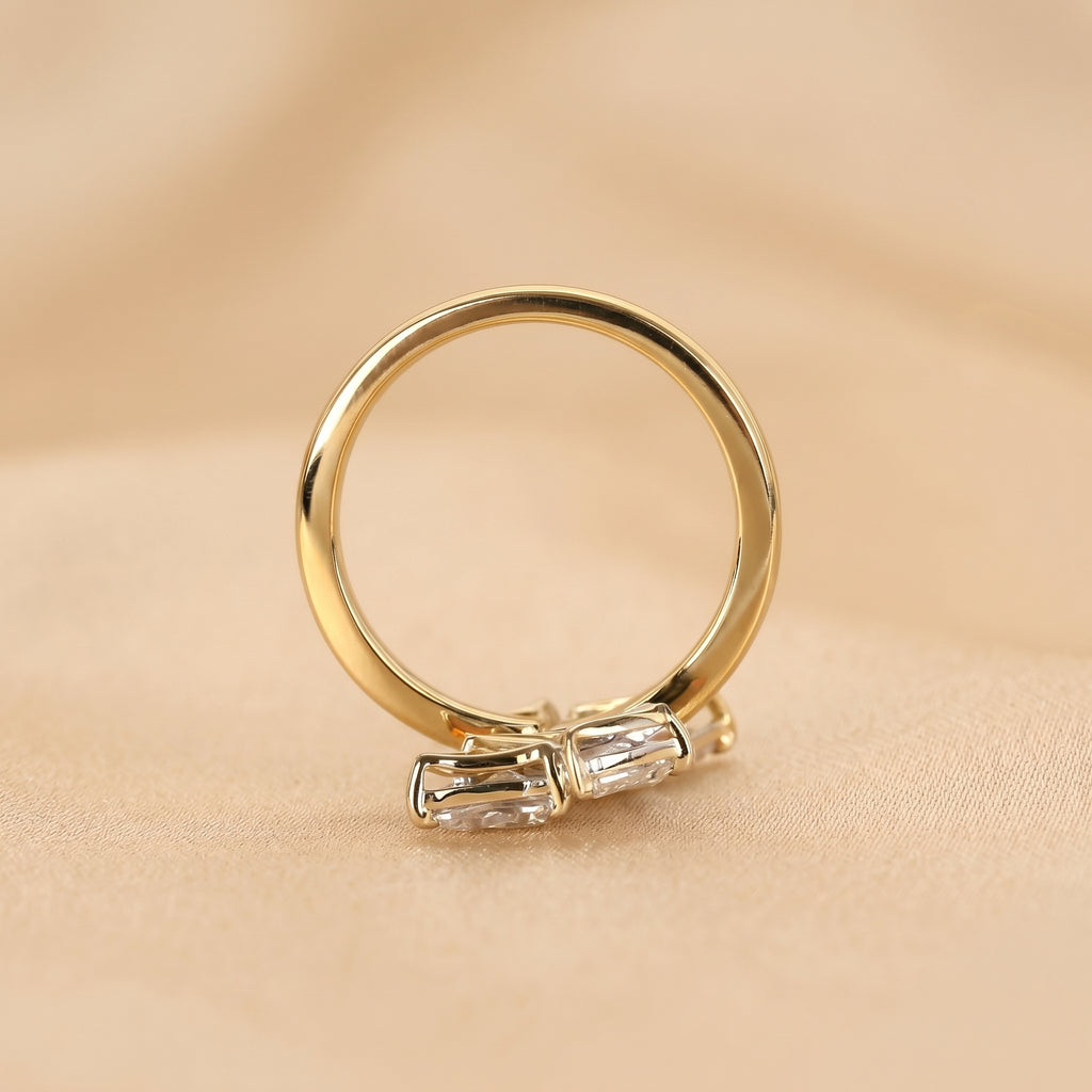 Nature-Inspired Pear Lab Grown Diamond Bypass Ring in 10K Yellow Gold 2 CTW