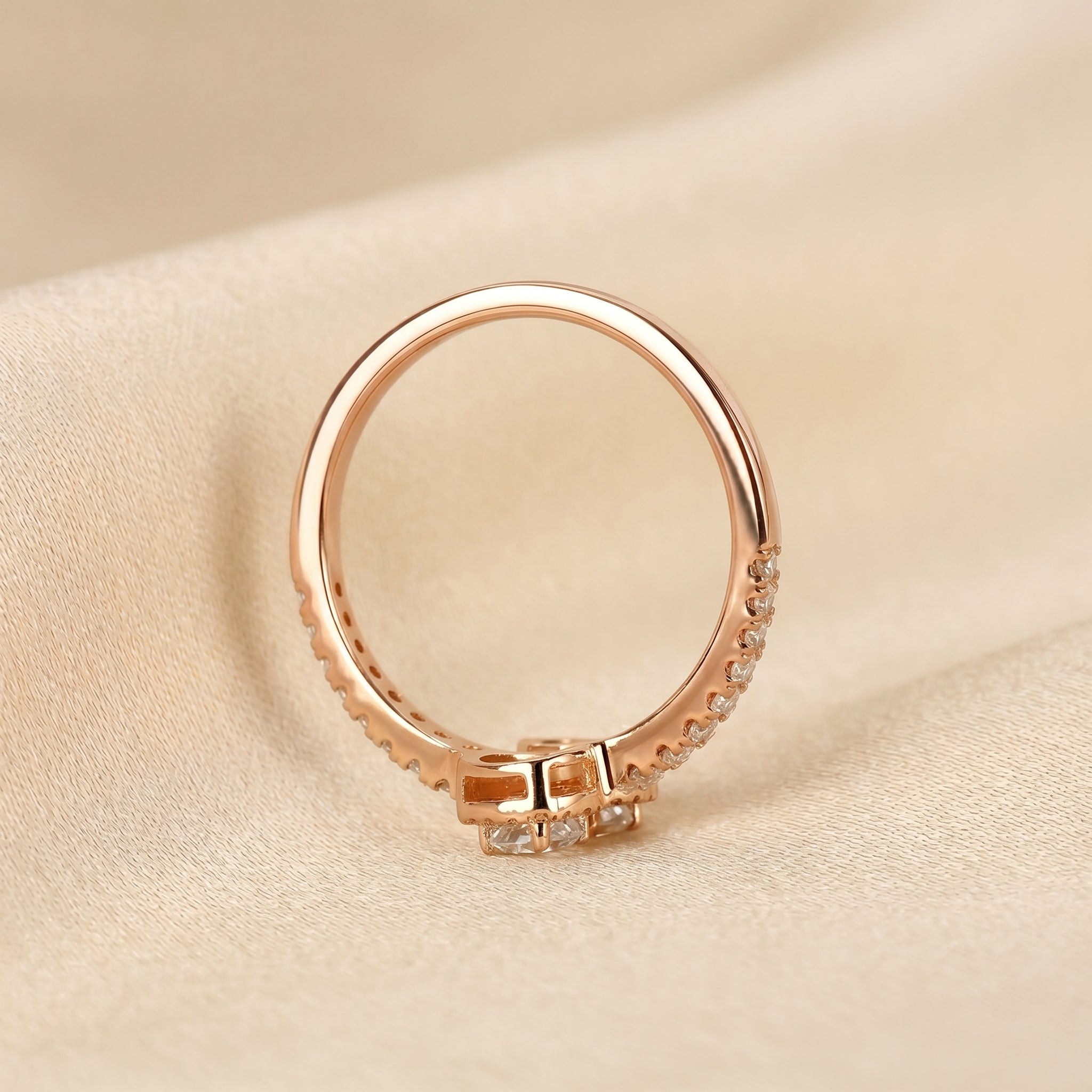 Nature-Inspired Pear Lab Grown Diamond Bypass Ring in 14K Rose Gold 0.96 CTW