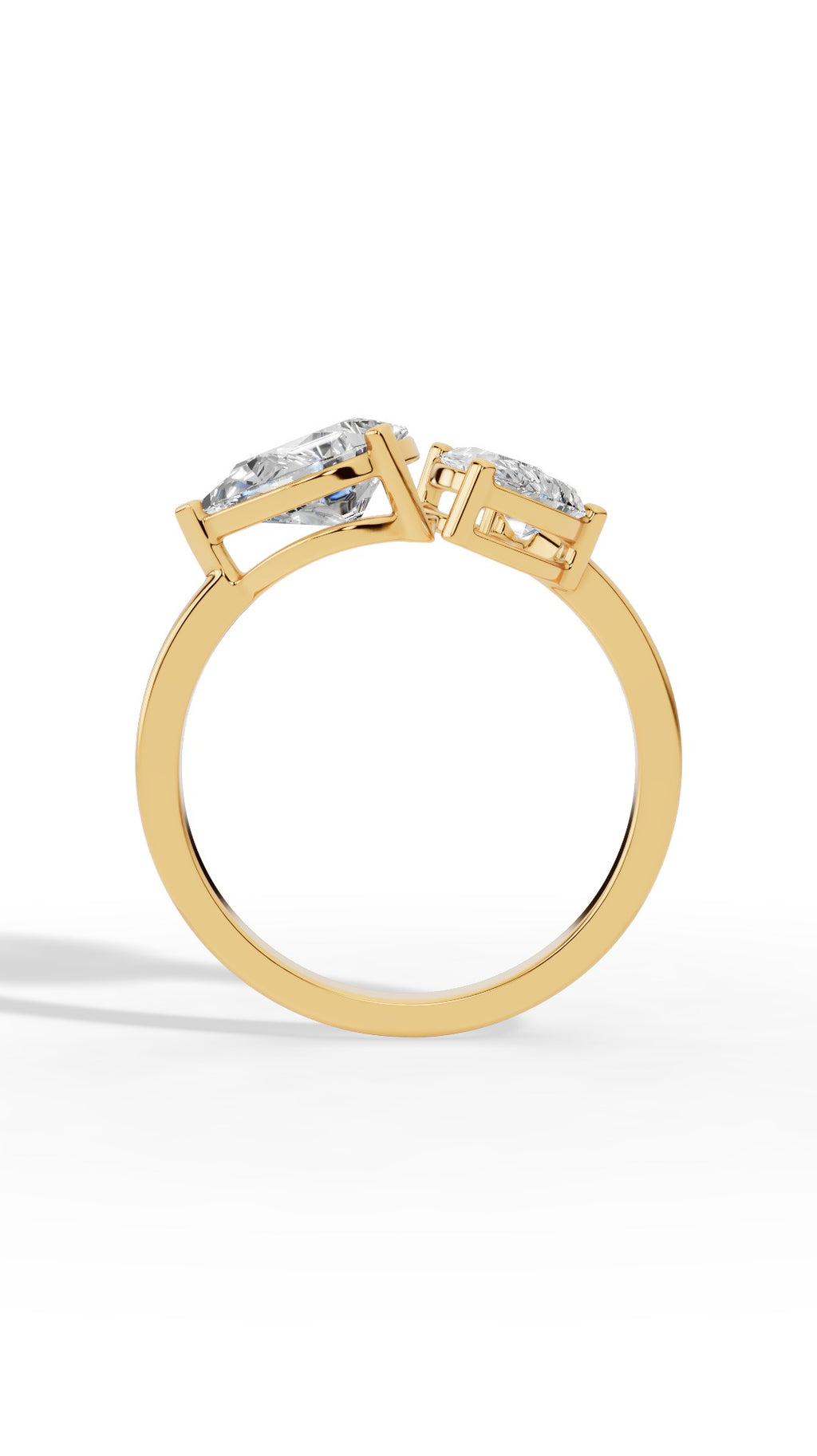 Open Floral Ring In Pear Cut 18K Yellow Gold 2.18 CTW