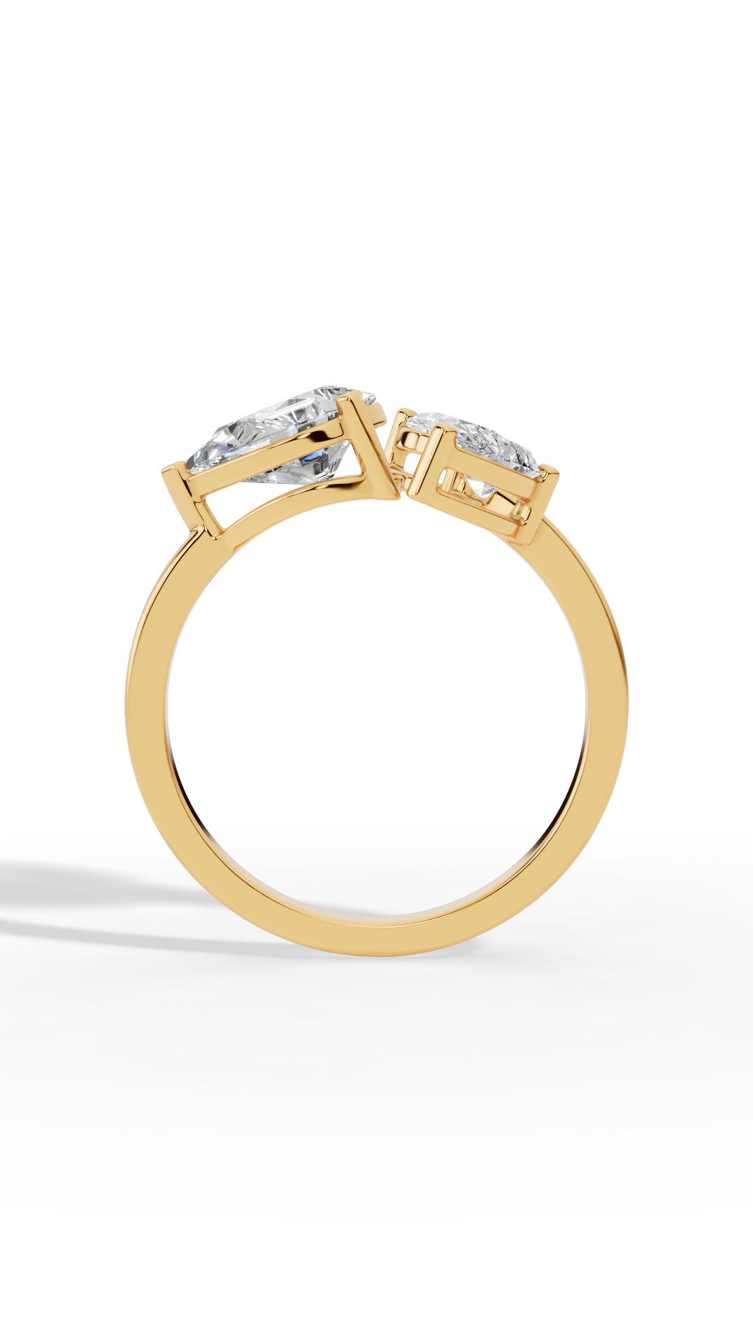 Open Floral Ring In Pear Cut 18K Yellow Gold 2.18 CTW