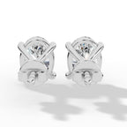 Oval Cut Four Prong Solitaire Lab Grown Diamond Stud Earrings