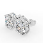Oval Cut Solitaire Lab-Grown Diamond Stud Earrings 18k white gold