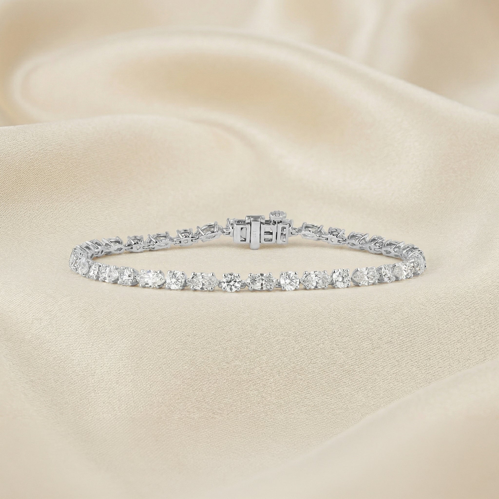 Oval Cut Tennis Bracelet Moissanite and Sterling Silver 6.2 CTW