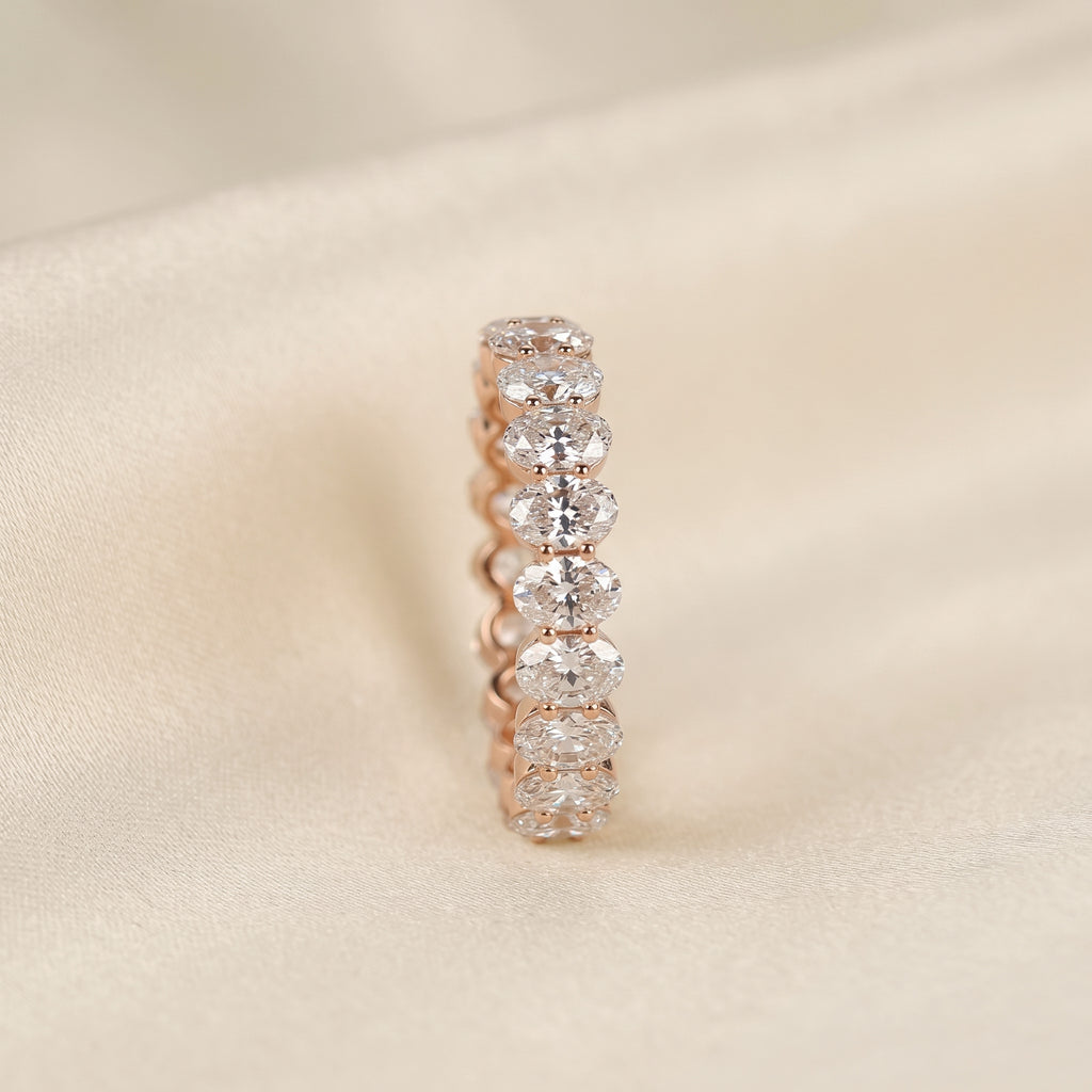 Oval Lab Grown Diamond Eternity Band in 10K Rose Gold 3.6 CTW