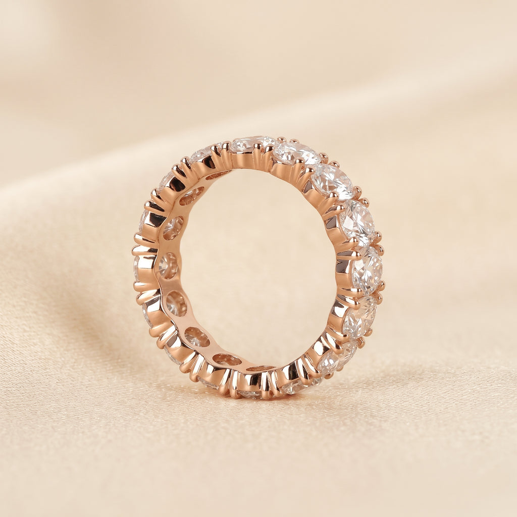 Oval Lab Grown Diamond Eternity Band in 14K Rose Gold 8 CTW
