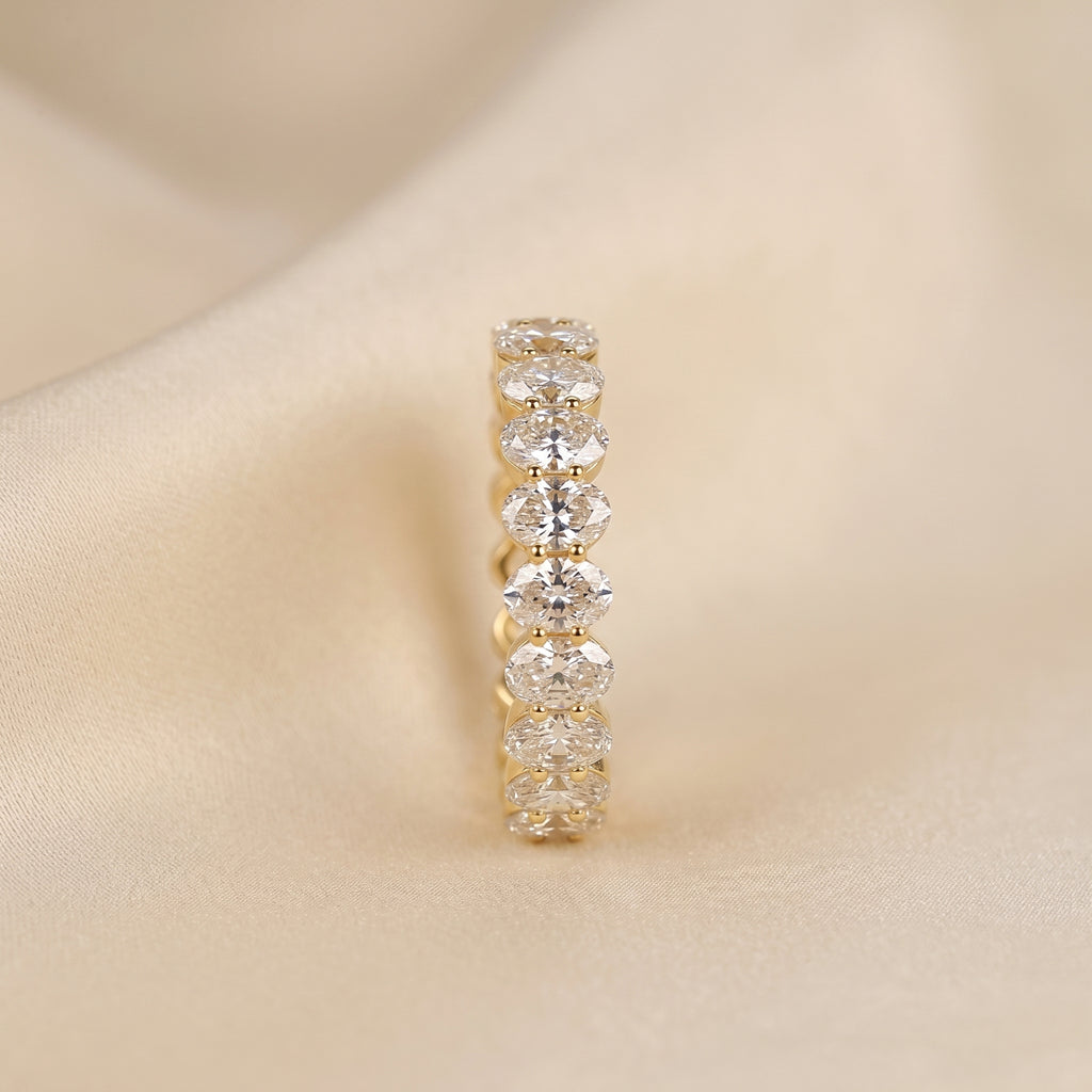 Oval Lab Grown Diamond Eternity Band in 14K Yellow Gold 3.6 CTW