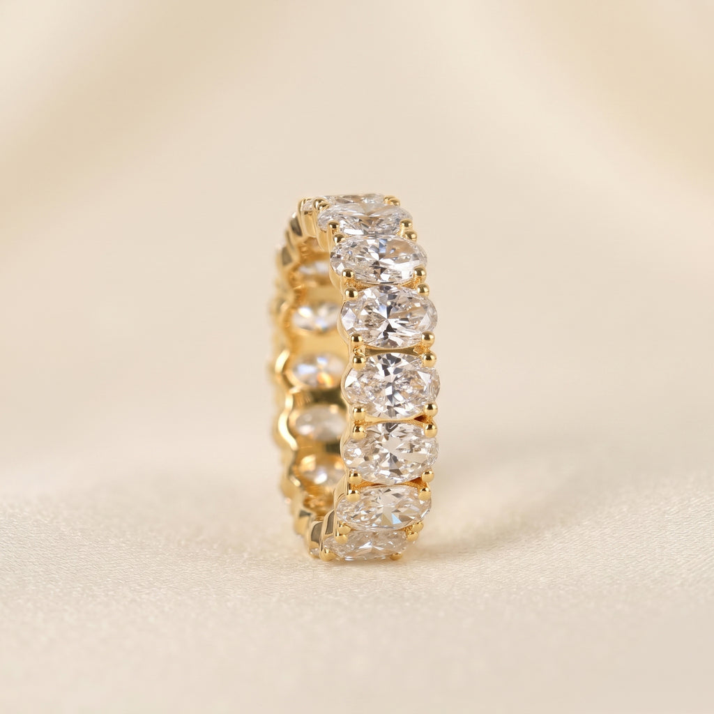 Oval Lab Grown Diamond Eternity Band in 14K Yellow Gold 8 CTW