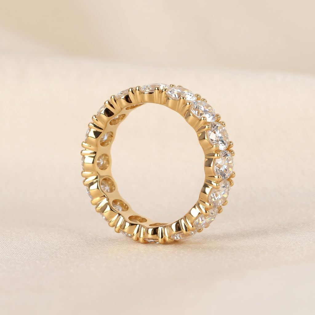 Oval Lab Grown Diamond Eternity Band in 14K Yellow Gold 8 CTW
