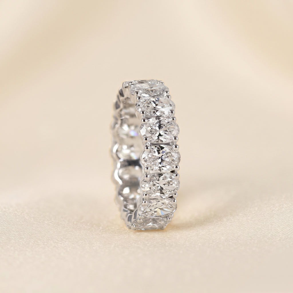 Oval Lab Grown Diamond Eternity Band in 18K White Gold 8 CTW