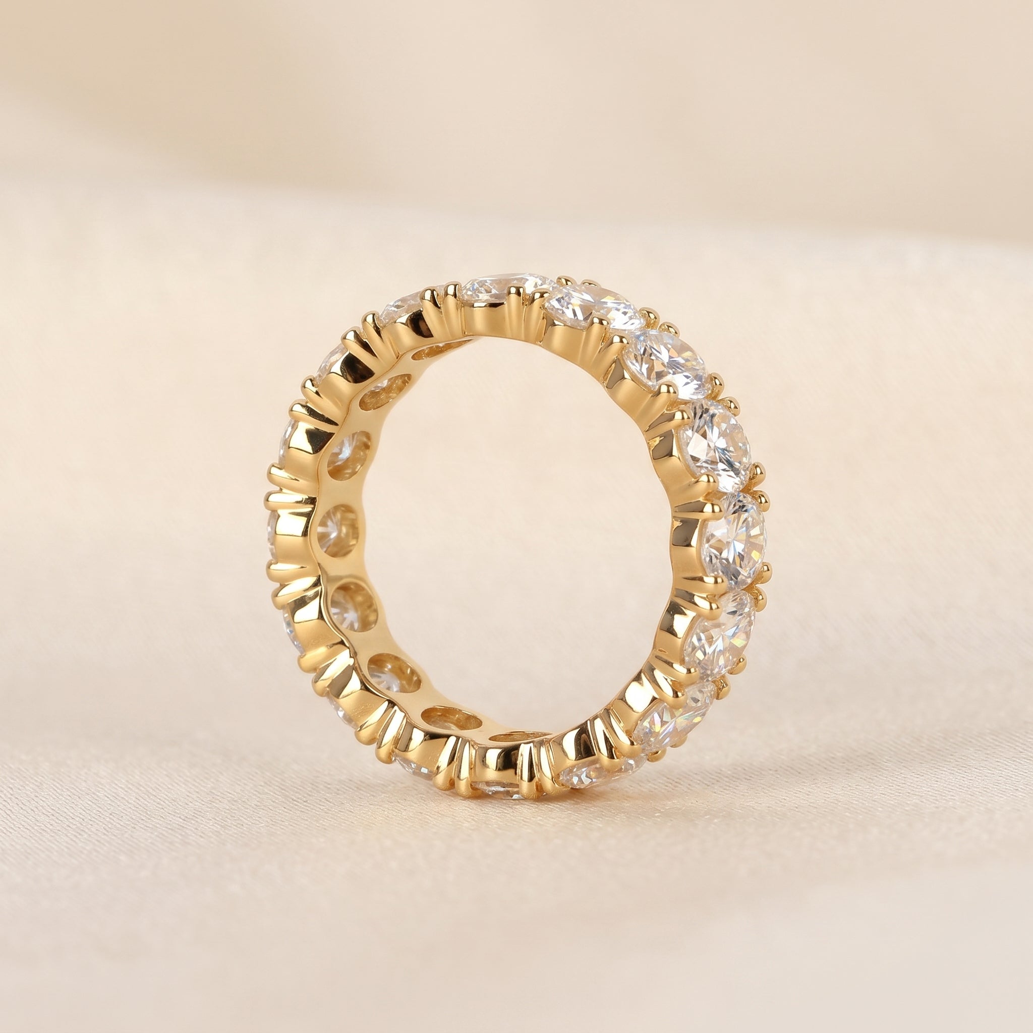 Oval Lab Grown Diamond Eternity Band in 18K Yellow Gold 8 CTW