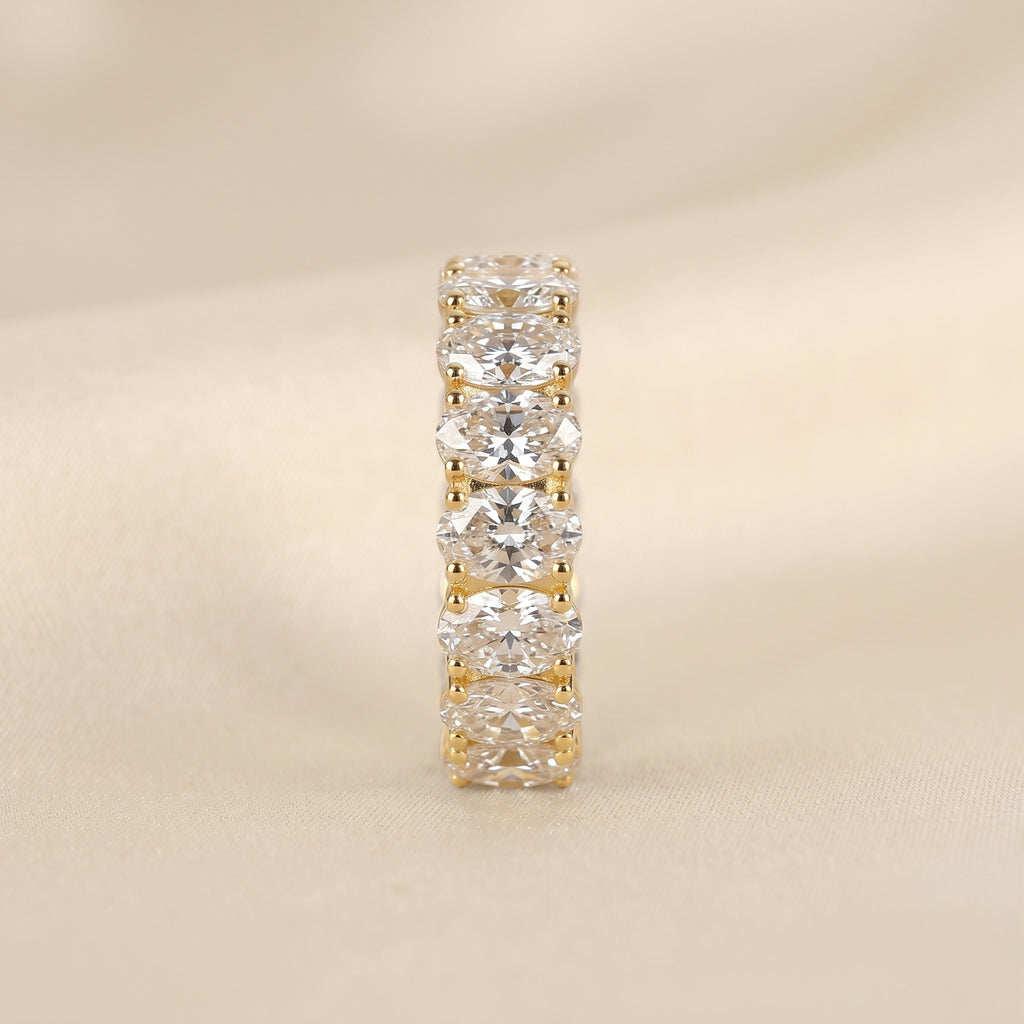 Oval Lab Grown Diamond Eternity Band in 18K Yellow Gold 8 CTW