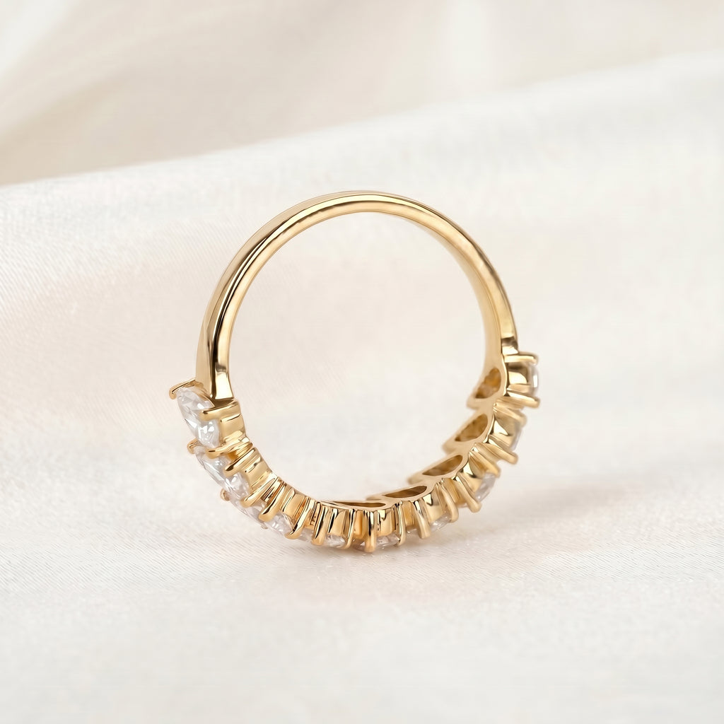 Pear Lab Grown Diamond Anniversary Band in 10K Yellow Gold 1.44 CTW