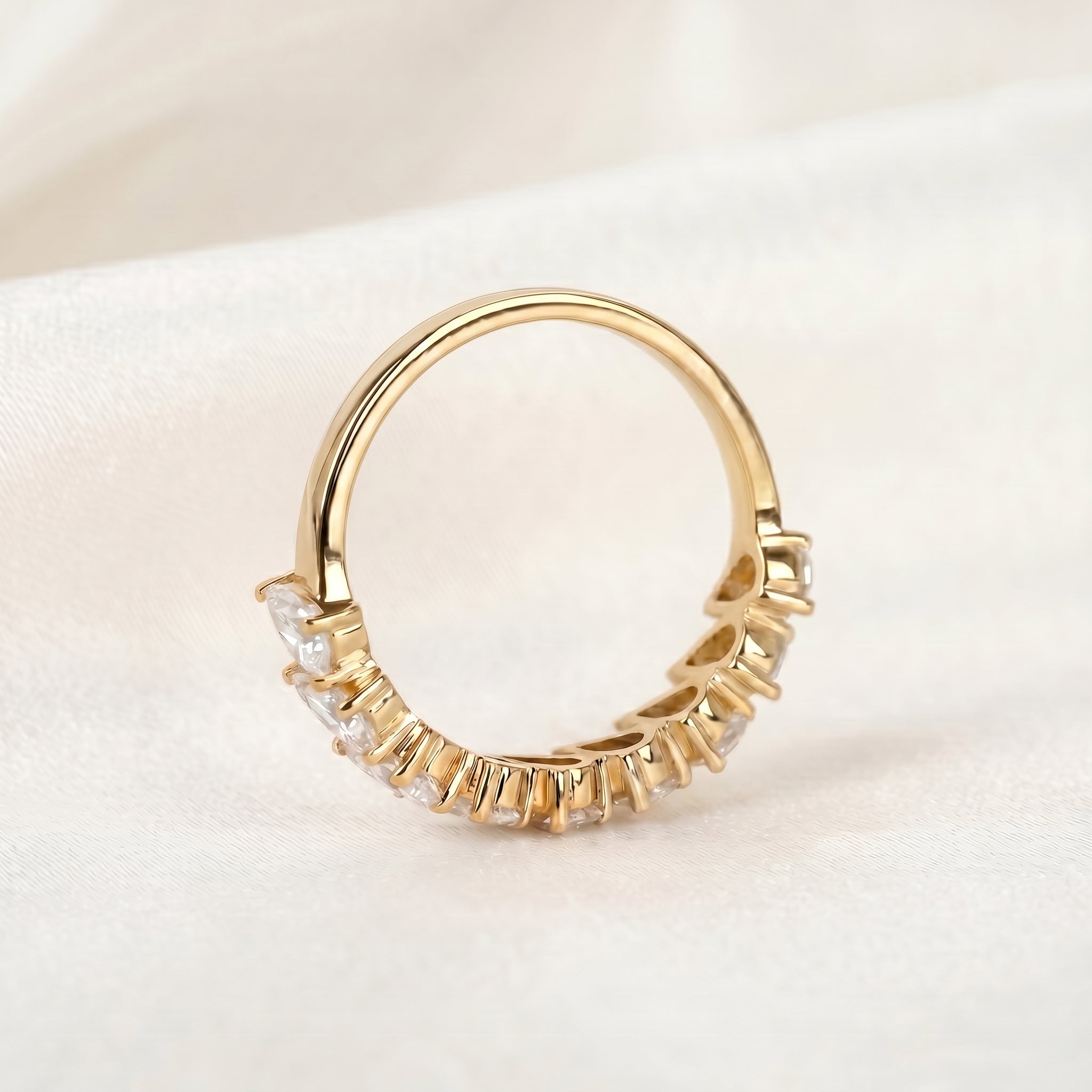 Pear Lab Grown Diamond Anniversary Band in 10K Yellow Gold 1.44 CTW