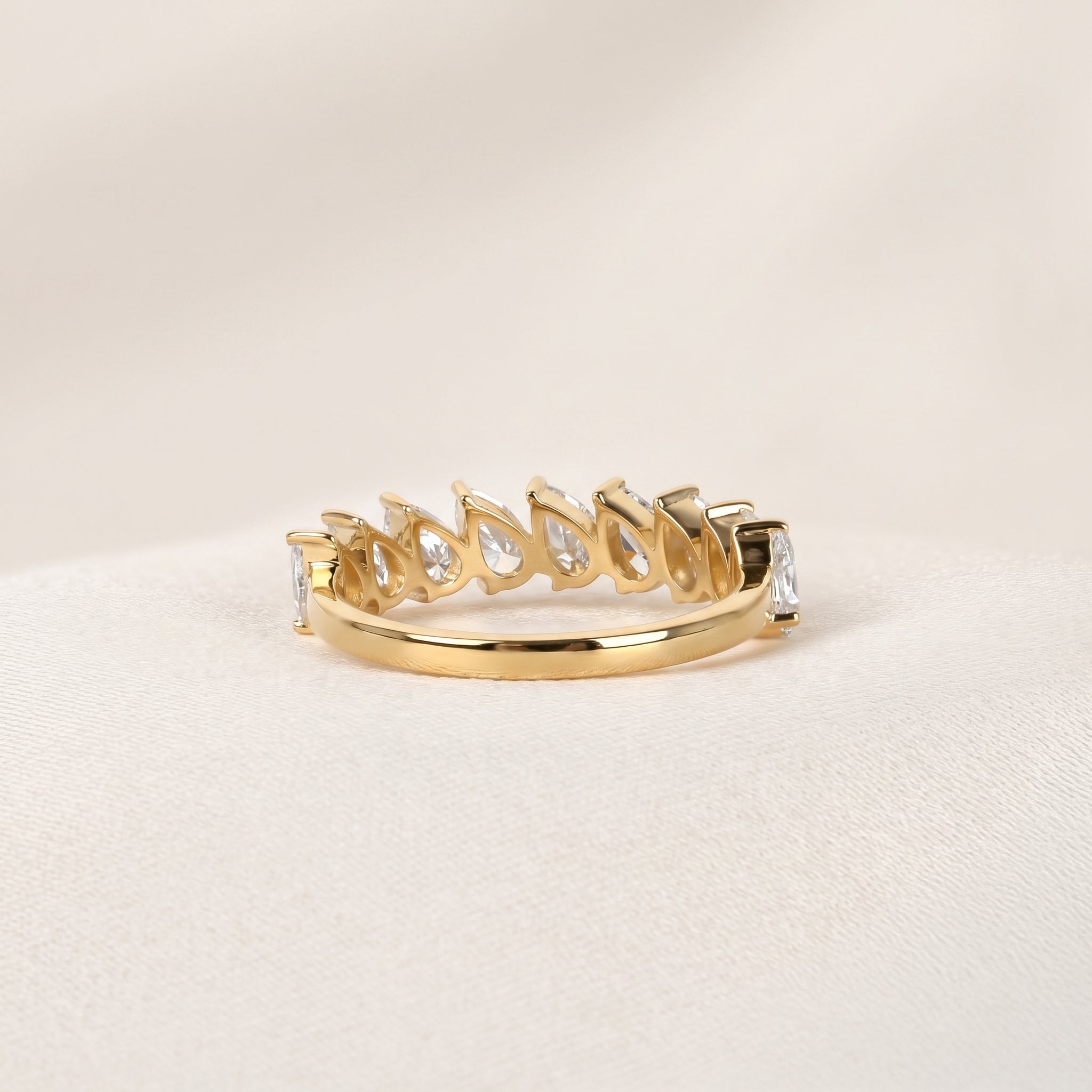 Pear Lab Grown Diamond Anniversary Band in 18K Yellow Gold 1.44 CTW