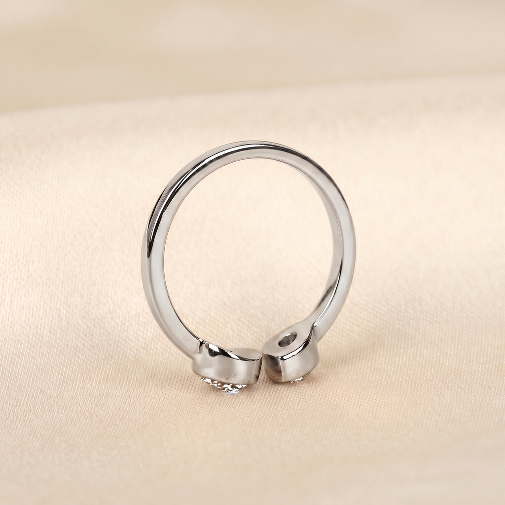 Pear Lab Grown Diamond Toi et Moi Ring in 10K White 1.50 CTW