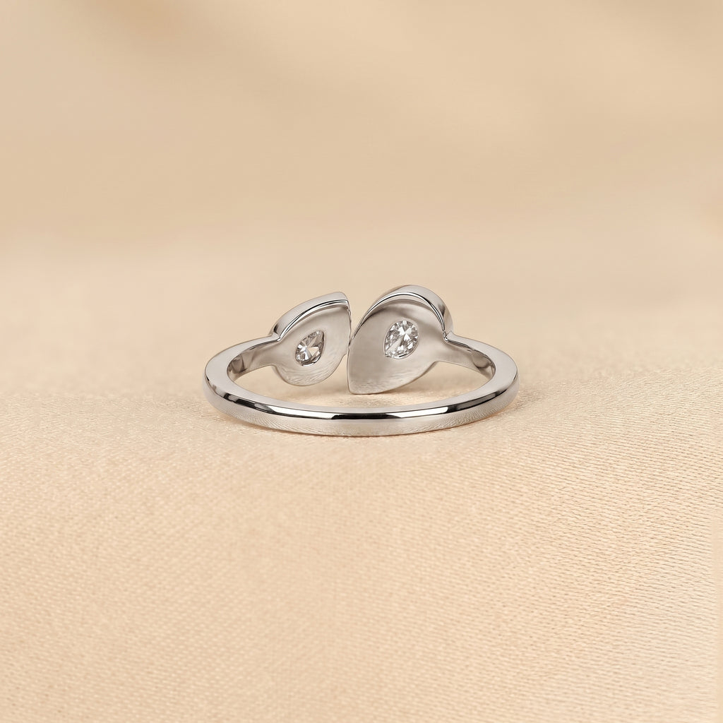 Pear Lab Grown Diamond Toi et Moi Ring in 14K White 1.50 CTW