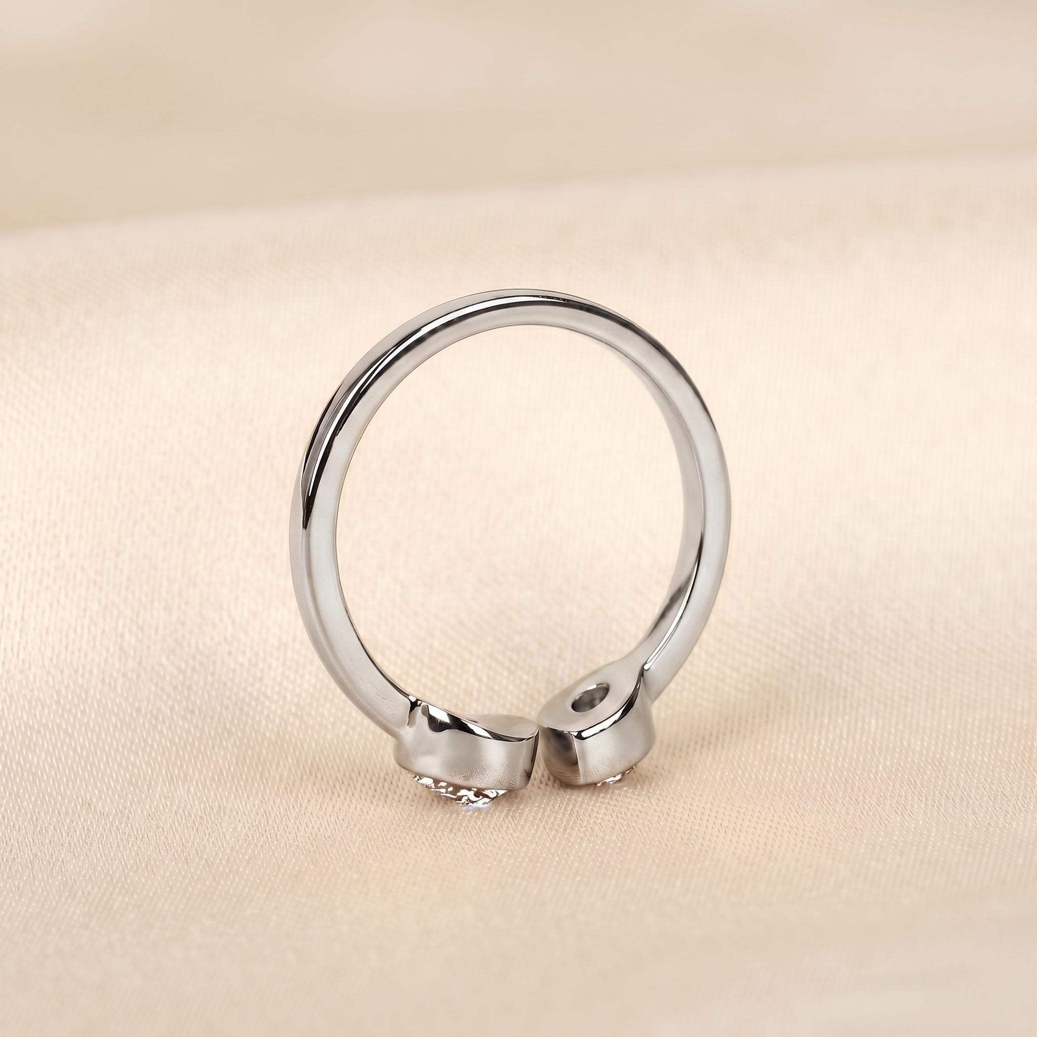 Pear Lab Grown Diamond Toi et Moi Ring in 14K White 1.50 CTW