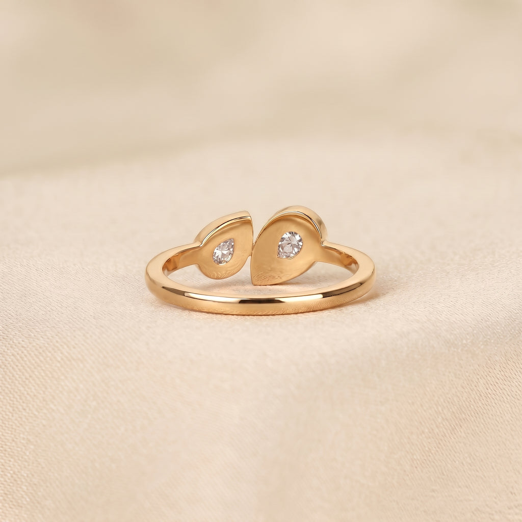 Pear Lab Grown Diamond Toi et Moi Ring in 14K Yellow 1.50 CTW