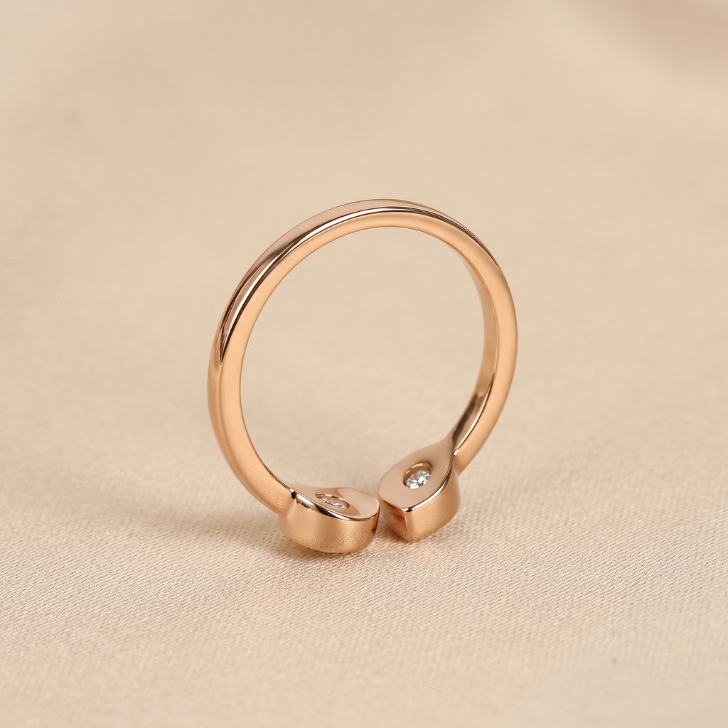 Pear Lab Grown Diamond Toi et Moi Ring in 18K Rose 1.50 CTW