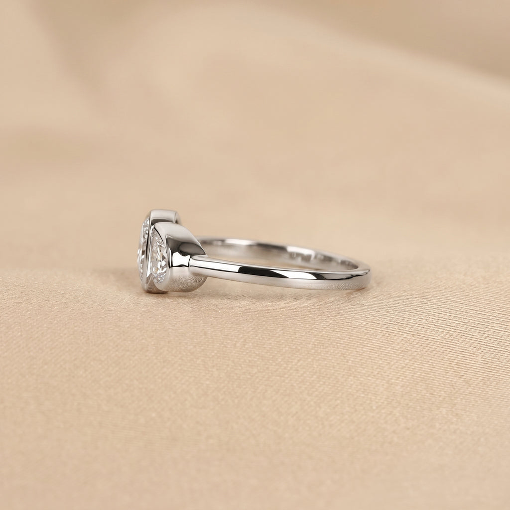 Pear Lab Grown Diamond Toi et Moi Ring in 18K White 1.50 CTW