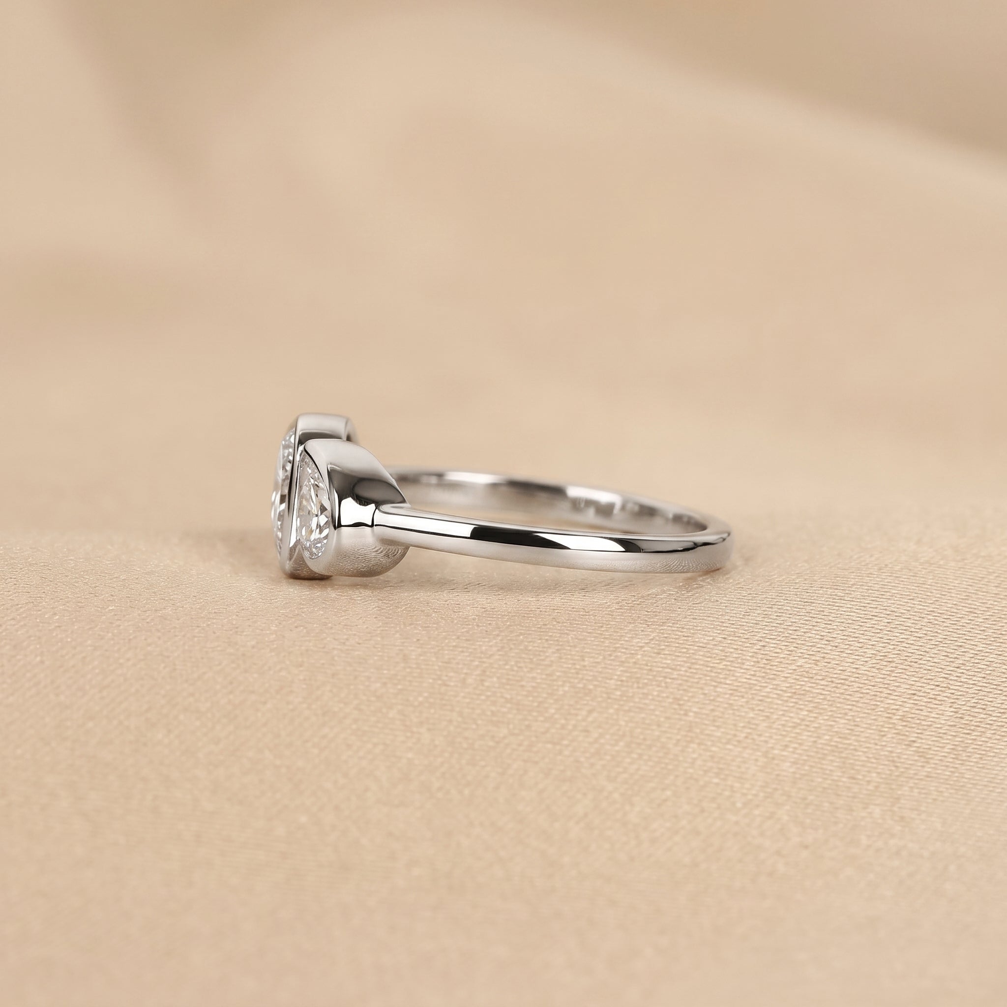 Pear Lab Grown Diamond Toi et Moi Ring in 18K White 1.50 CTW