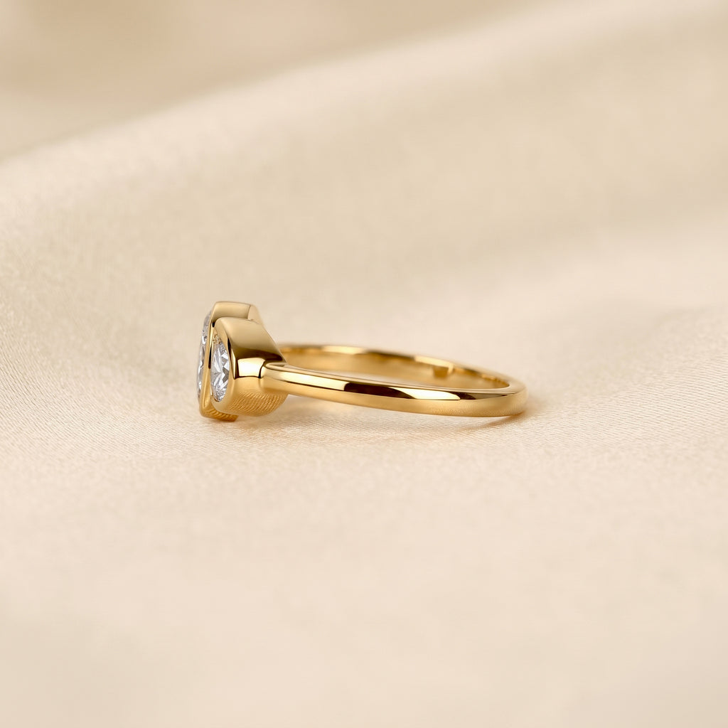 Pear Lab Grown Diamond Toi et Moi Ring in 18K Yellow 1.50 CTW