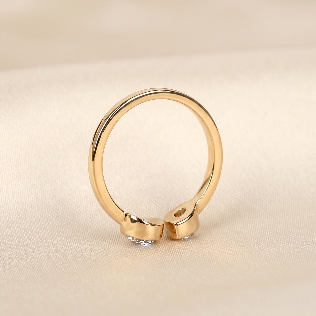 Pear Lab Grown Diamond Toi et Moi Ring in 18K Yellow 1.50 CTW