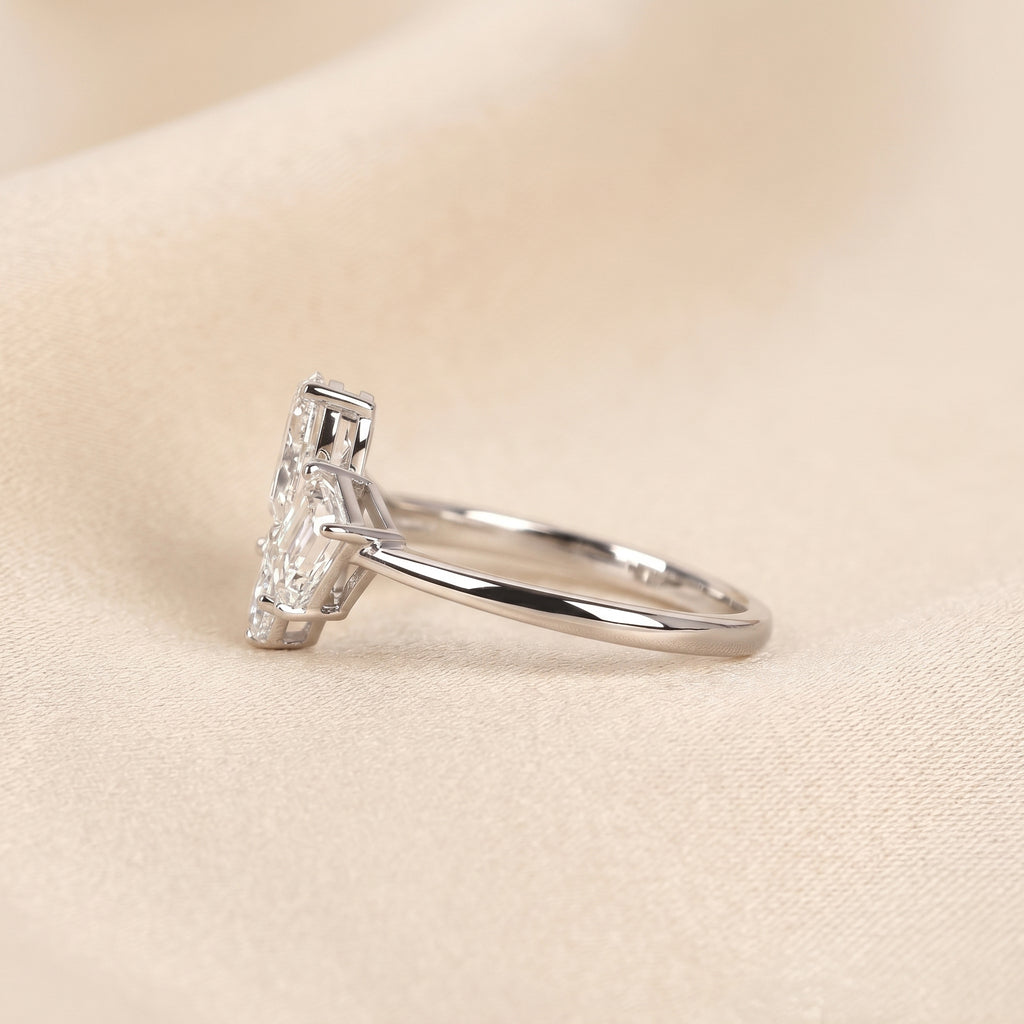 Pear, Oval & Emerald Lab Grown Diamond Asymmetrical Ring in 10K White Gold 1.50 CTW