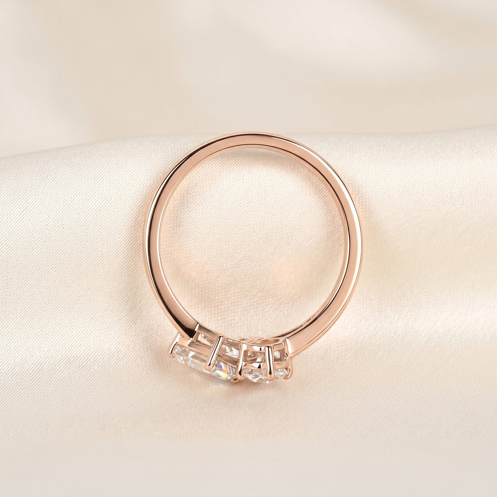 Pear, Oval & Emerald Lab Grown Diamond Asymmetrical Ring in 14K Rose Gold 1.50 CTW
