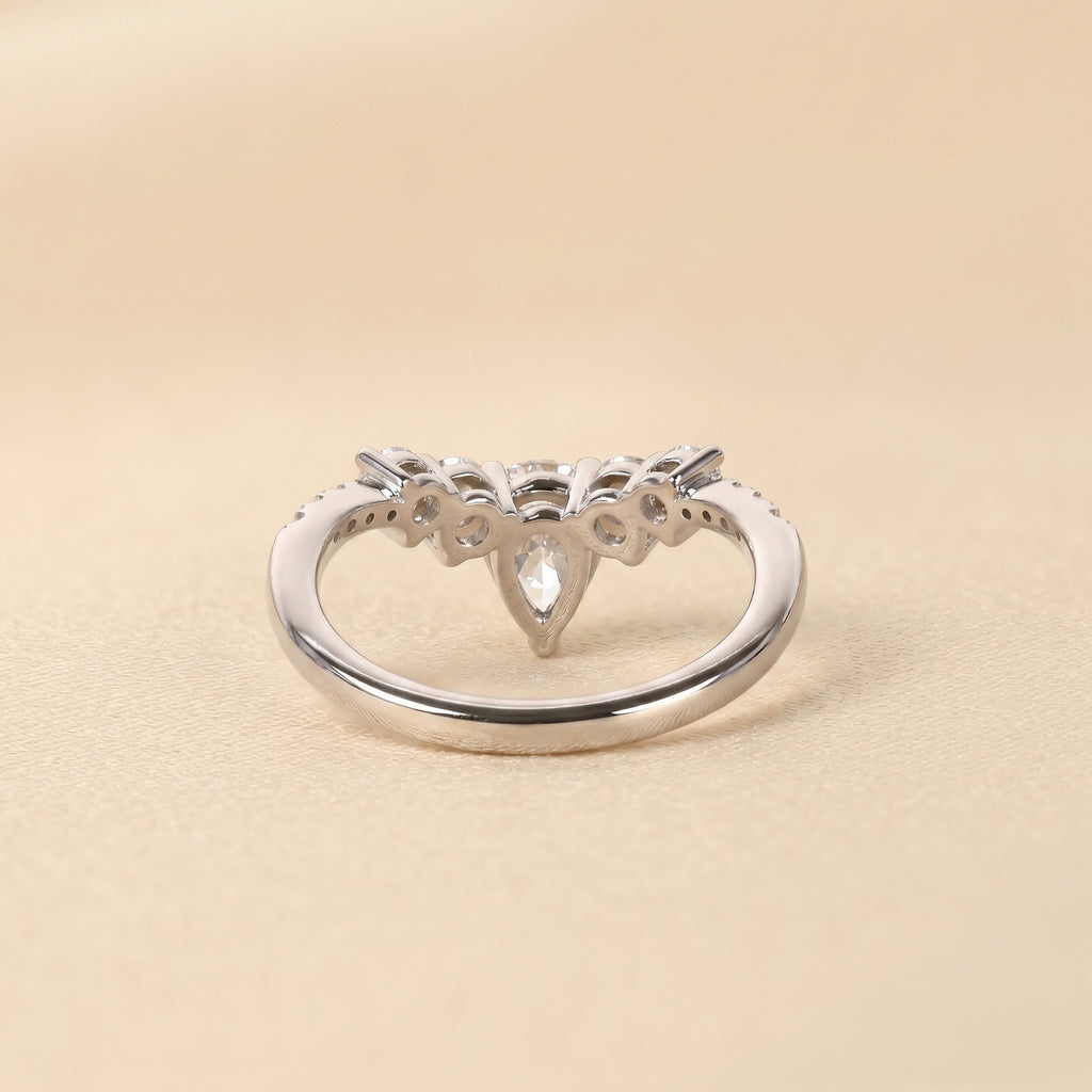 Pear & Round Lab Grown Diamond Tiara Band in 10K White Gold 1.40 CTW