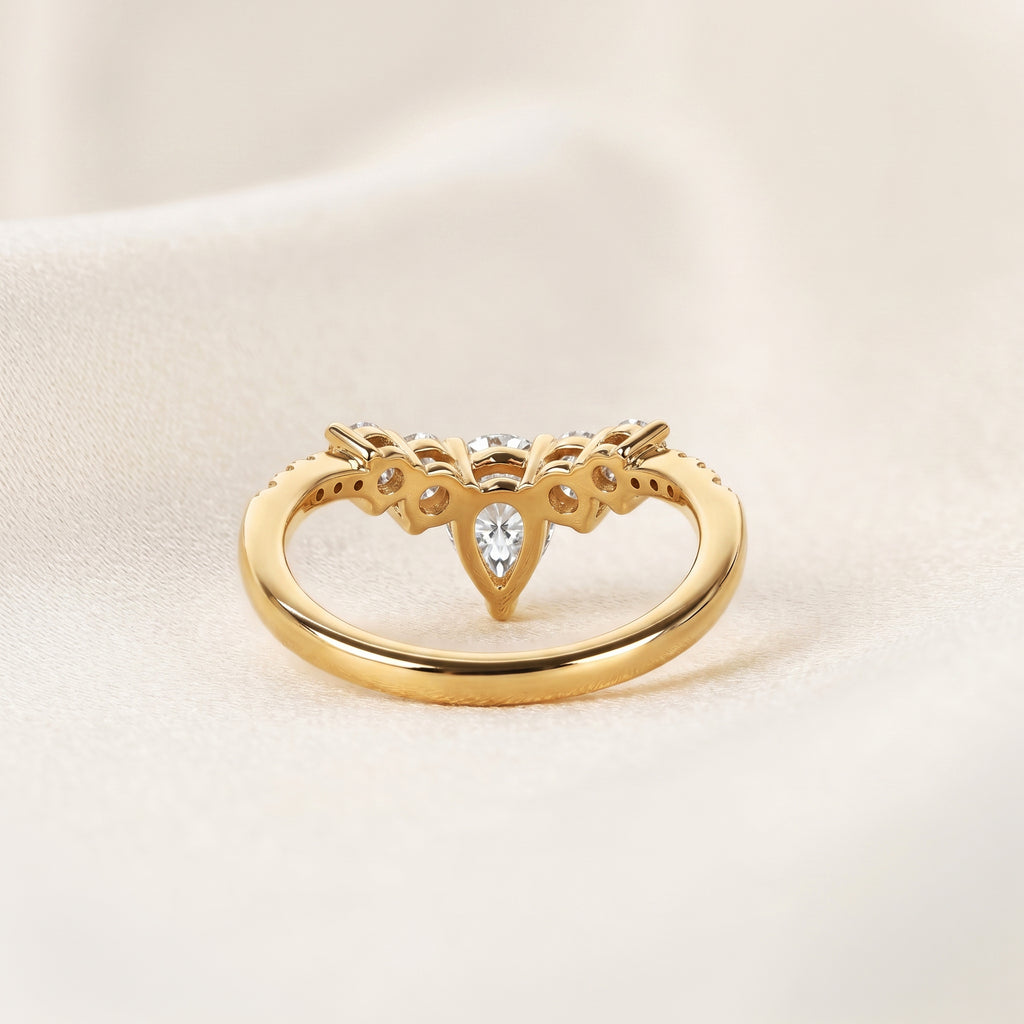 Pear & Round Lab Grown Diamond Tiara Band in 10K Yellow Gold 1.40 CTW