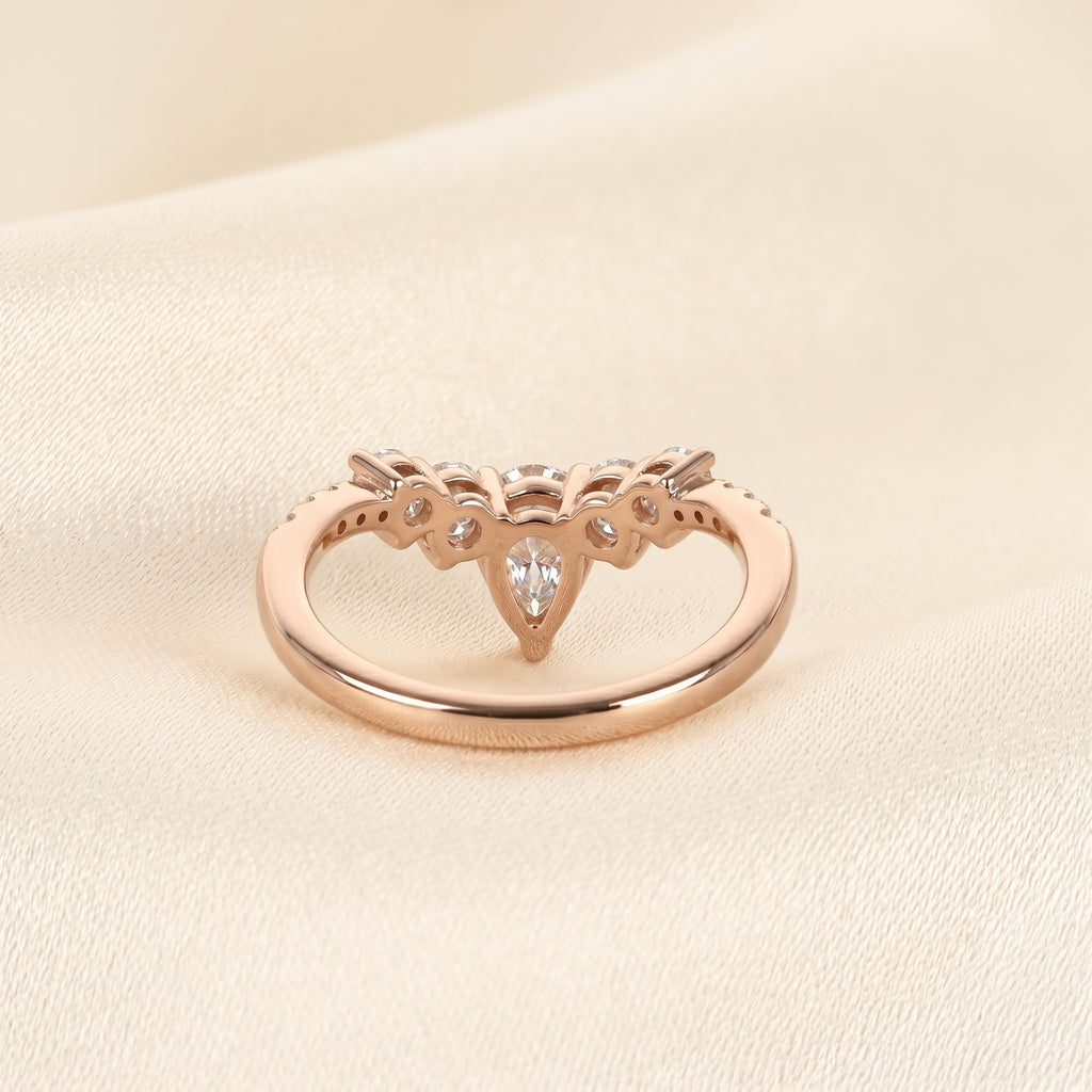 Pear & Round Lab Grown Diamond Tiara Band in 14K Rose Gold 1.40 CTW