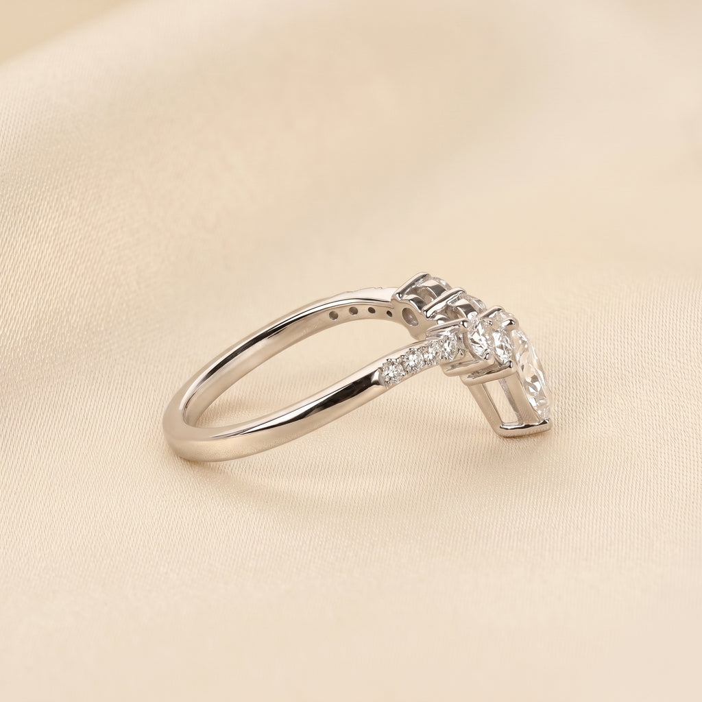 Pear & Round Lab Grown Diamond Tiara Band in 14K White Gold 1.40 CTW