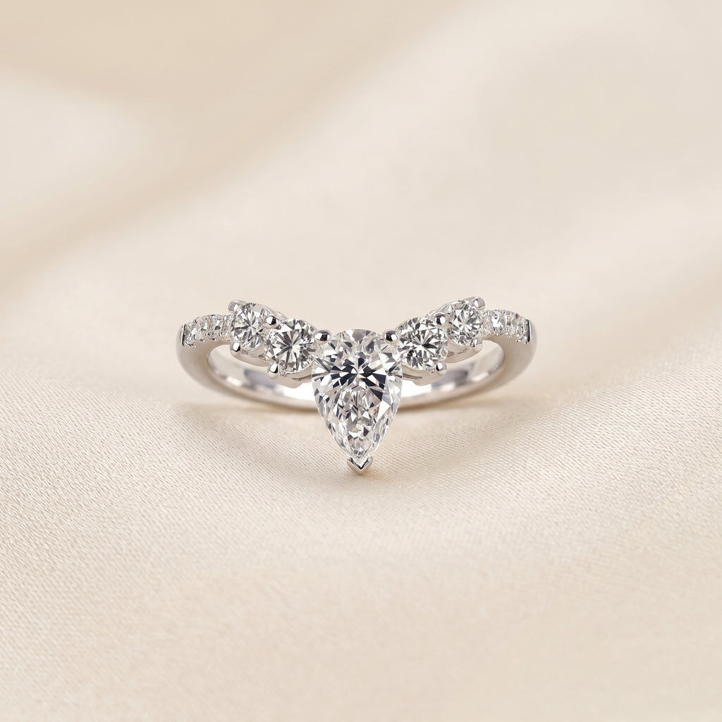 Pear & Round Lab Grown Diamond Tiara Band in 14K White Gold 1.40 CTW