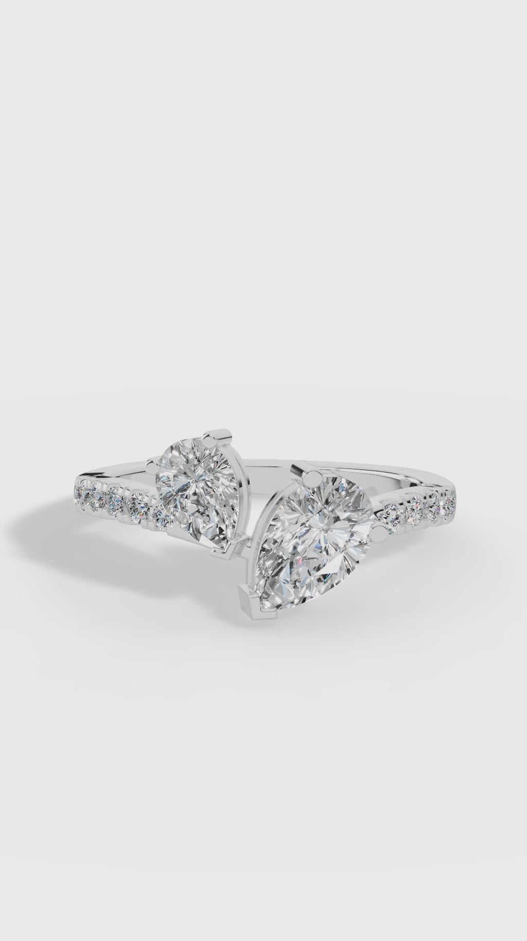 Toi Et Moi Pear Cut Ring 18K Yellow Gold 1.5 CTW