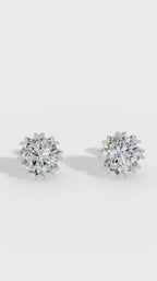 Fancy Prong Brilliant Round Cut Lab Grown Diamond Stud Earrings