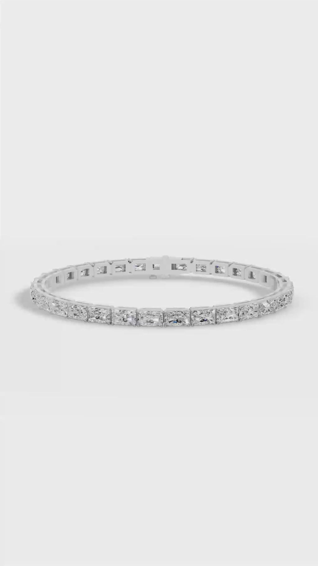 Emerald Cut Tennis Bracelet Moissanite and Sterling Silver 10.8 CTW