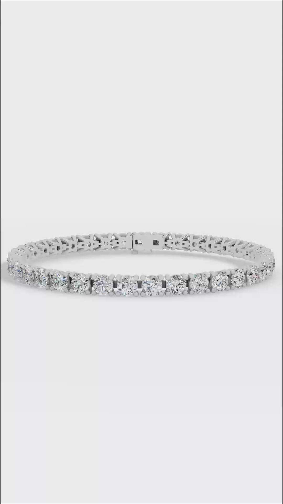 Elongated Four Prong Round Bracelet Lab Grown Diamond Tennis Bracelet 12 Ct