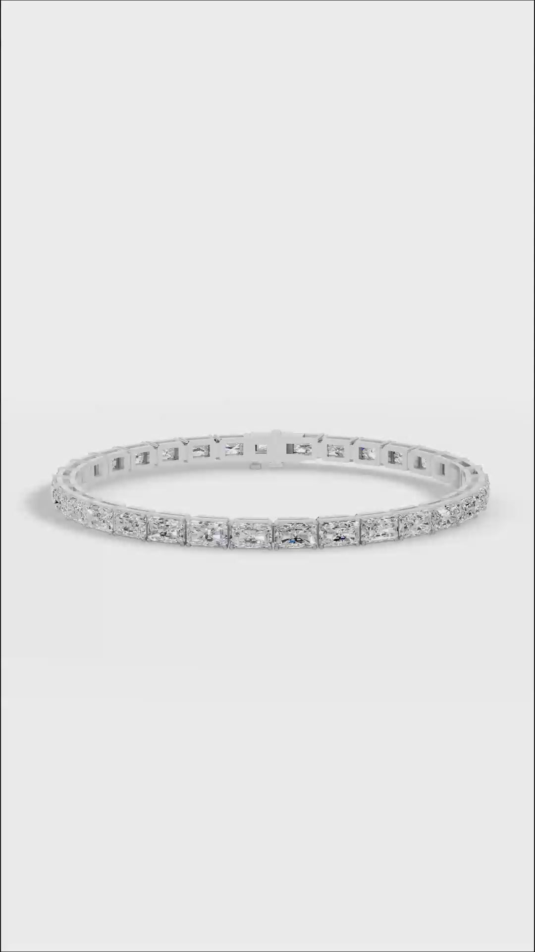 Emerald Cut Lab Grown Diamond Tennis Bracelet