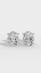 Oval Cut Four Prong Solitaire Stud Earrings