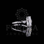 ELONGATED UNIQUE OVAL CUT SOLITAIRE LAB GROWN DIAMOND ENGAGEMENT RING WITH MARQUISE DIAMOND