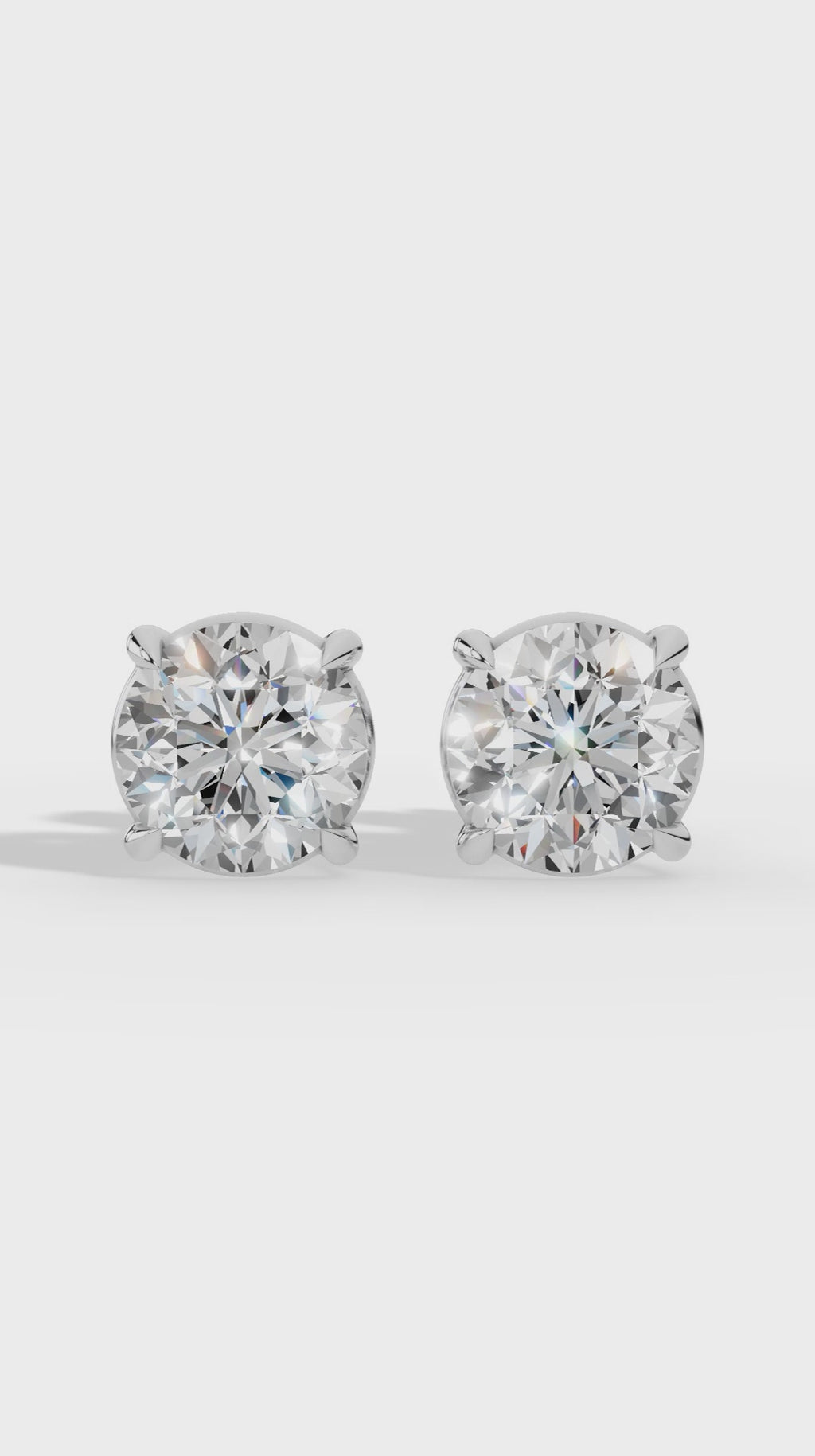 Round Cut Solitaire Stud Earrings