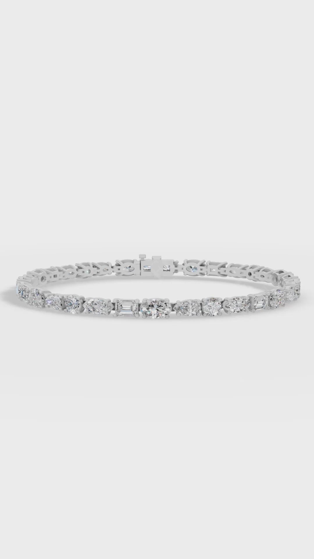 Mixed Cut Tennis Bracelet 925 Sterling Silver 7.7 CTW