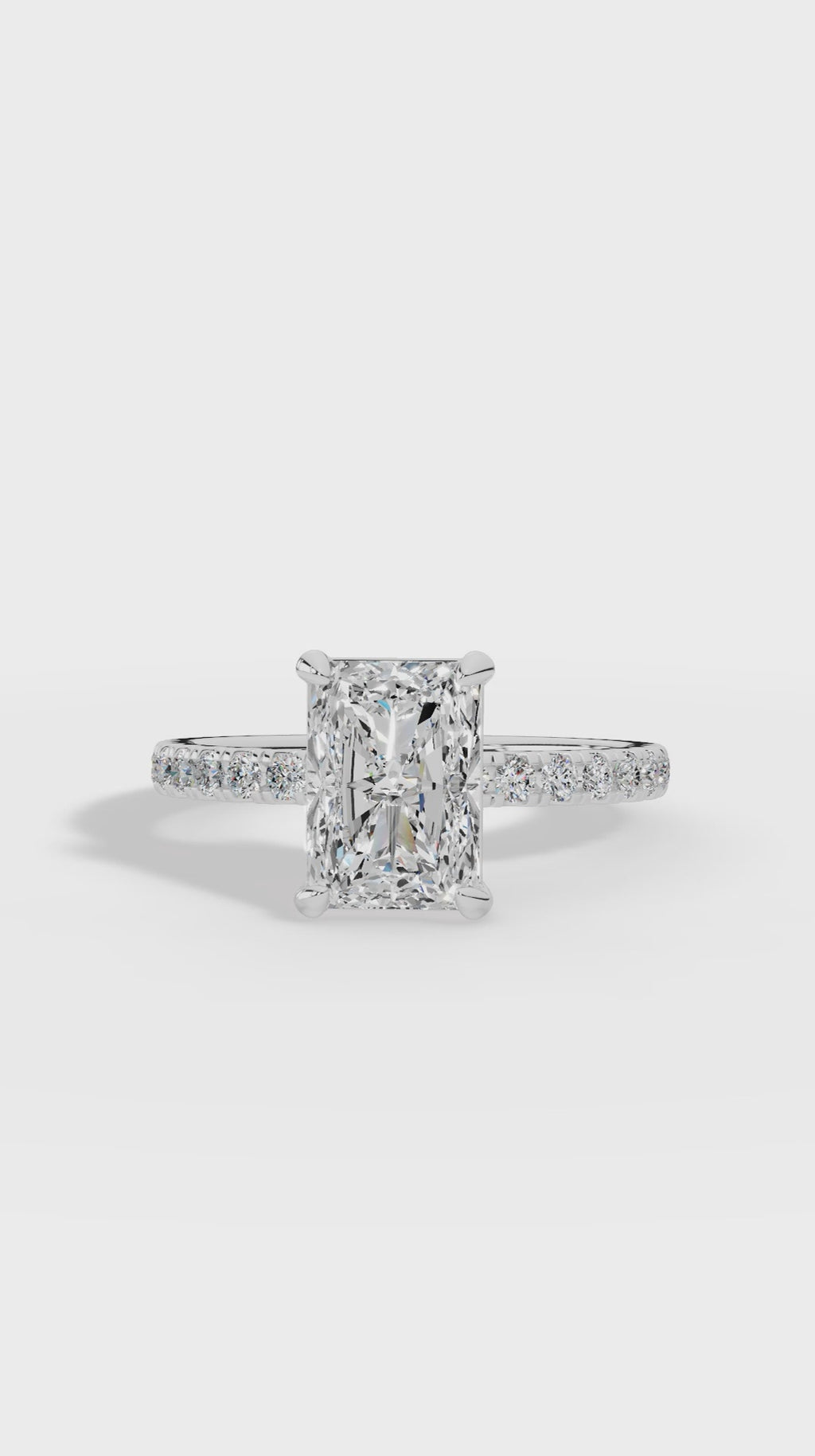Halo Radiant Cut & Brilliant Round Cut Five Stone Ring