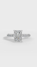 Halo Radiant Cut & Brilliant Round Cut Five Stone Ring