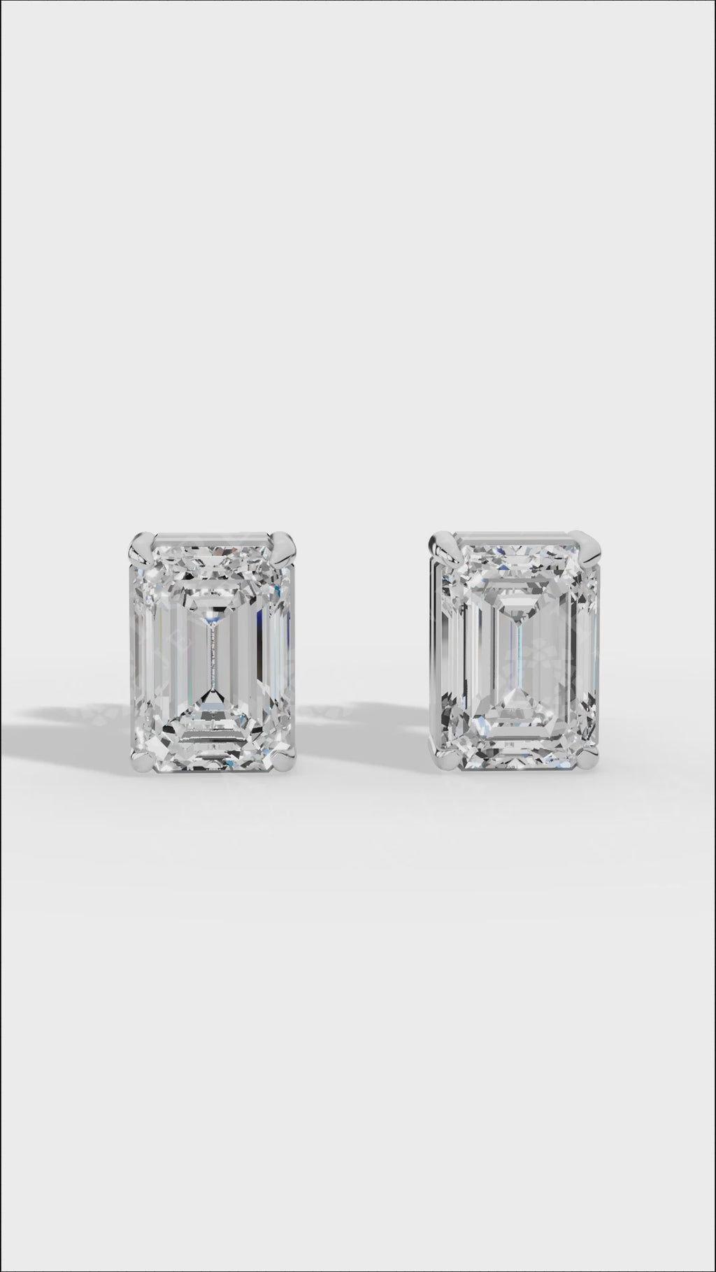 Emerald Cut Solitaire Lab-Grown Diamond Stud Earrings