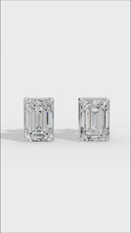 Emerald Cut Solitaire Lab-Grown Diamond Stud Earrings