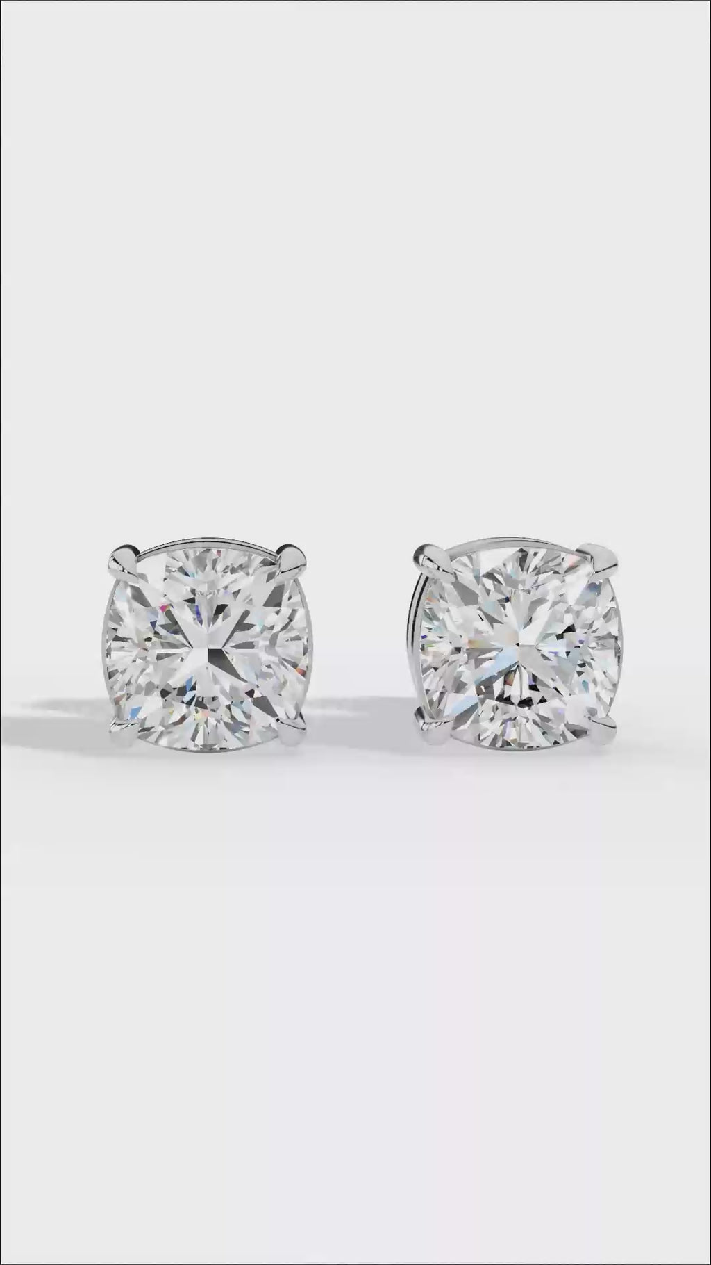 Cushion Cut Solitaire Stud Earrings