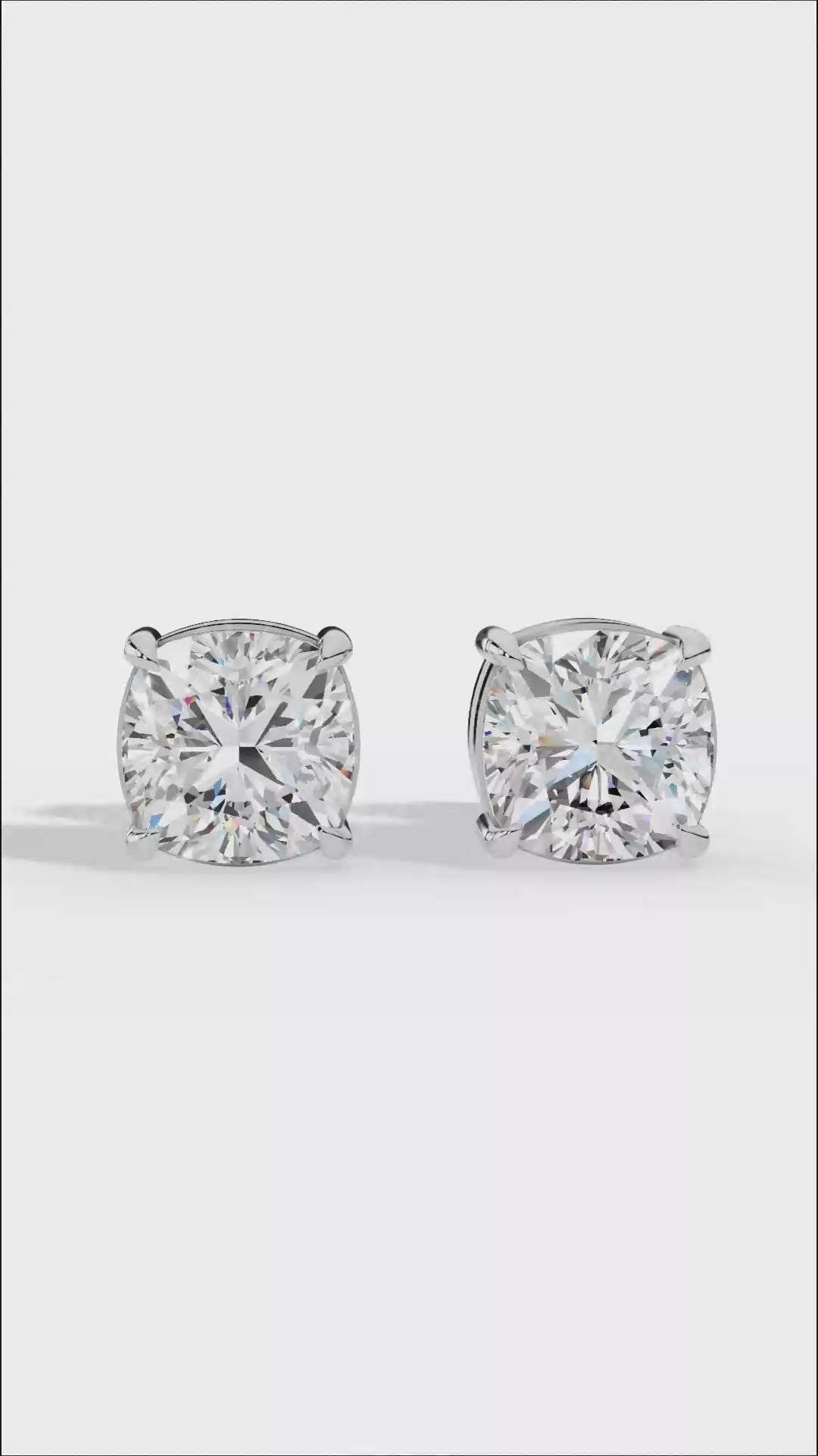 Cushion Cut Solitaire Stud Earrings